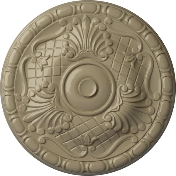 Ekena Millwork Amelia Ceiling Medallion (Fits Canopies up to 4 1/8"), Hand-Painted Gobi Desert, 15 3/4"OD x 5/8"P CM16AMGDF - main